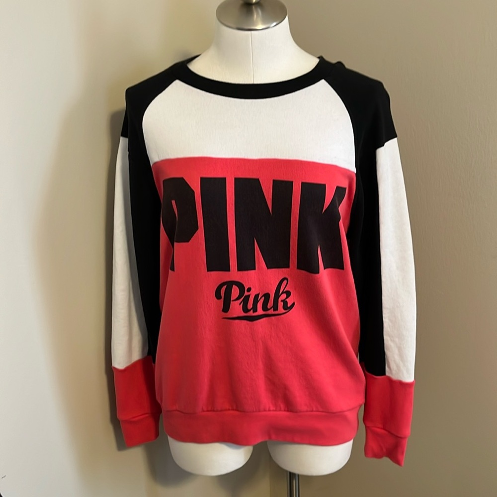 ‼️CLOSET CLOSING‼️ PINK Colorblock long-sleeve pullover - Size Small (oversized)